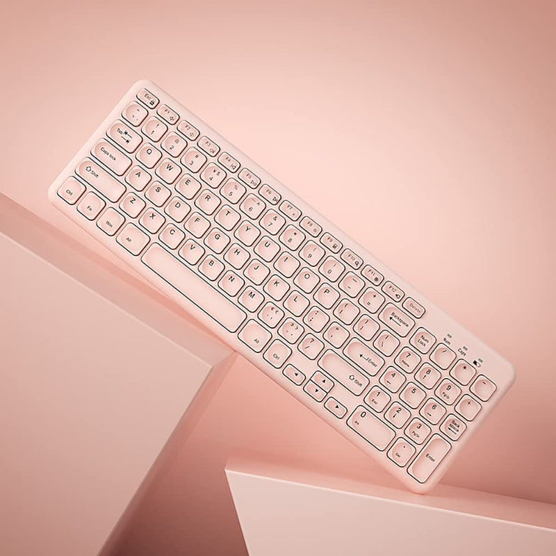 [Australia - AusPower] - Wireless Keyboard and Mouse Combo,JieruiDeng 2.4Ghz USB Cordless Slim Silent Keyboard and Mouse Kit Home Office Game Use for Computer,Laptop,PC Desktops,Mac (Pink) Pink 