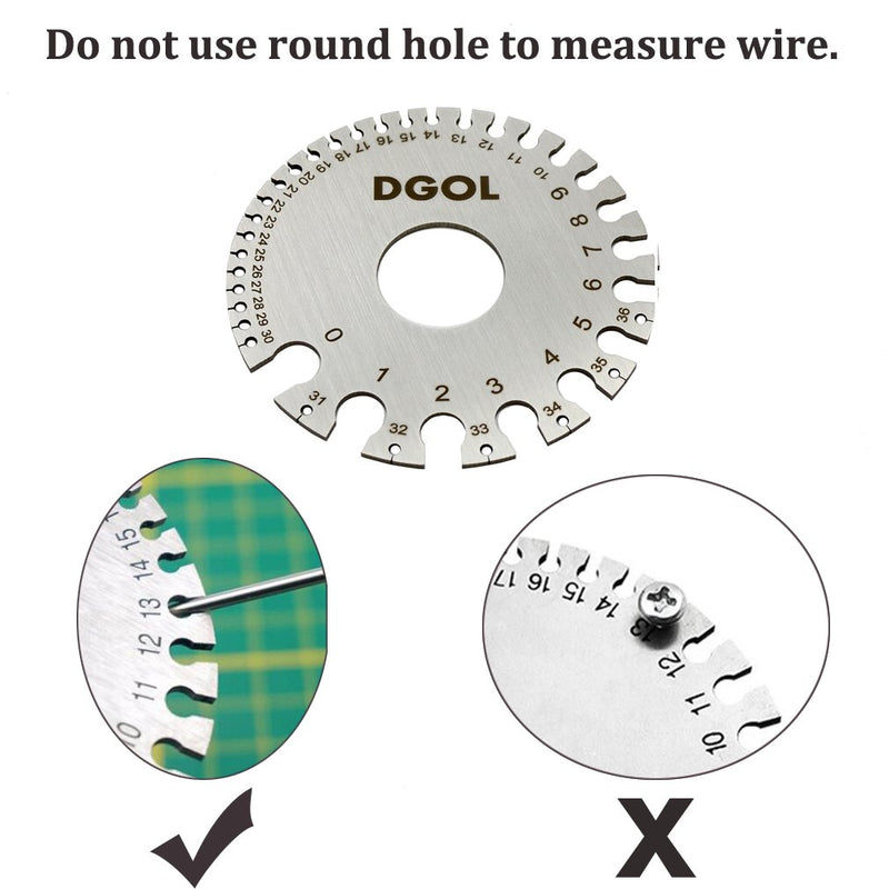 [Australia - AusPower] - DGOL Stainless Steel SWG Sheet Metal Wire Cable Gage Standard Thickness Gauge with Very Clear Numbers and Letters 