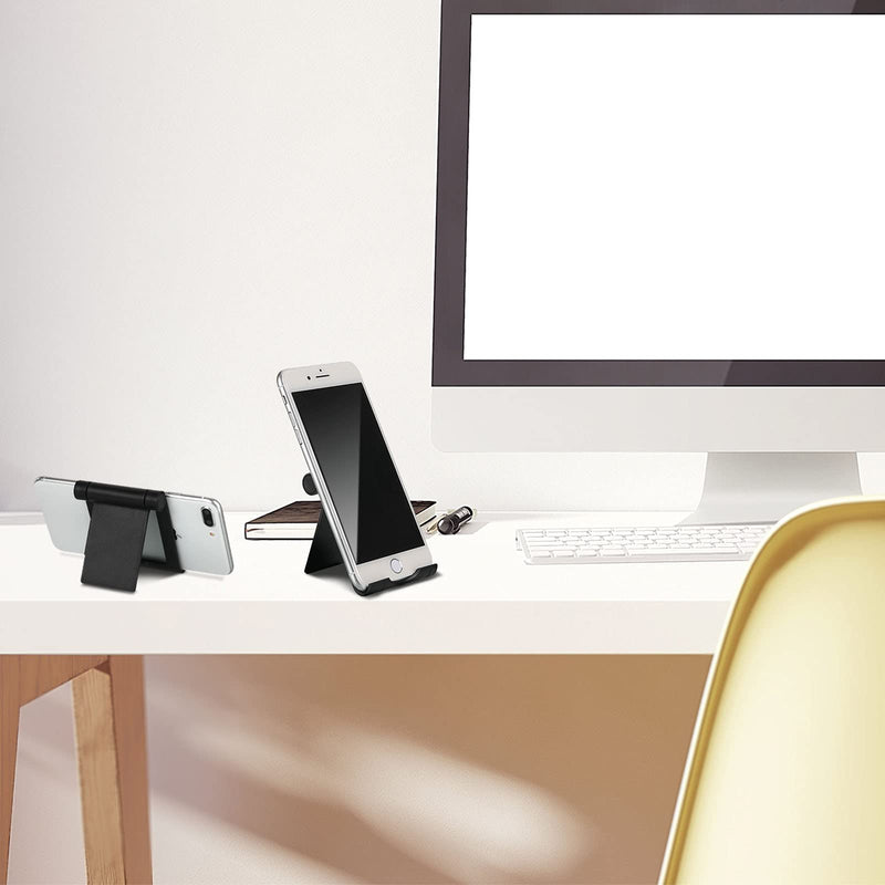 [Australia - AusPower] - 4 Pieces Cell Phone Stand Foldable Phone Holder Multi-Angle Universal Mobile Phone Stand Portable Smartphone Dock Compatible with Most Cell Phone and Tablet for Desk (Black, White, Blue, Pink) Black, White, Blue, Pink 