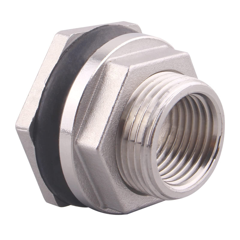 [Australia - AusPower] - DERNORD 3/4” Female Bulkhead Water Tank Connector Stainless Steel Bulkhead Fittings 3/4 Inch 