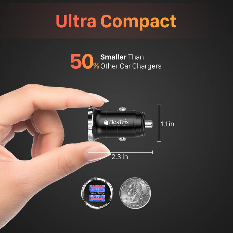 [Australia - AusPower] - Bestrix Car Charger, Dual Port USB Quick Charge 4.0, 5A/30W Fast Charging, Car USB Charger Adapter, Compatible with Any iPhone/iPad/Samsung Galaxy S10 S9 S8 S7 S6 Note LG Nexus x1 