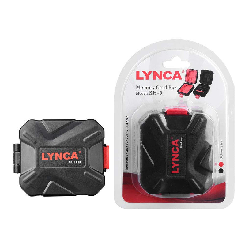 [Australia - AusPower] - LYNCA Memory Card Case Holder, Memory Card Hard Protector Case Professional Water-Resistant Anti-Shock Camera Card Storage Box for 3 SD Cards 2 TF/Micro SD Cards 2 CF Cards 2 XQD Cards 