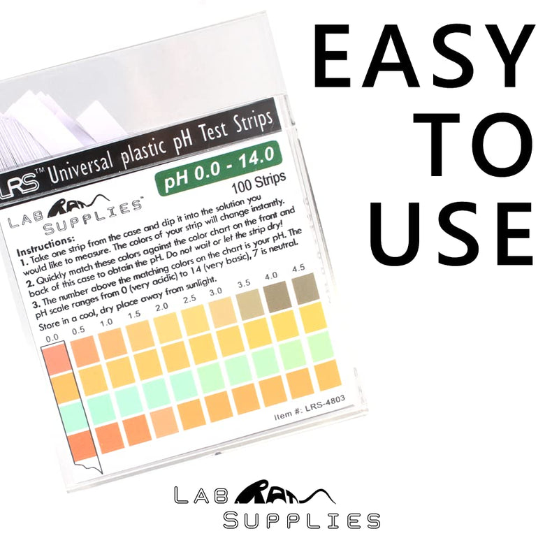 [Australia - AusPower] - Plastic pH Test Strips, Universal Application (pH 0.0-14.0, 0.5 pH Intervals), 100 Strips 
