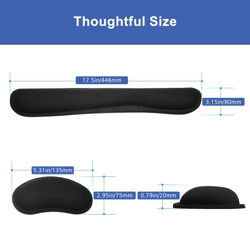 [Australia - AusPower] - Memory Foam Set Keyboard Wrist Rest Pad and Mouse Wrist Rest Support for Easy Typing, Keyboard Pad Wrist Pain Relief, Ergonomic Wrist Cushion Support for Office, Gaming, Computer, Laptop 