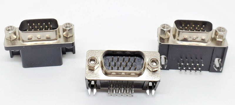 [Australia - AusPower] - PC Accessories - D-sub 15 Pin High Density DBHD15 Male Right Angle PCB Mount Connector, 10-Pack 