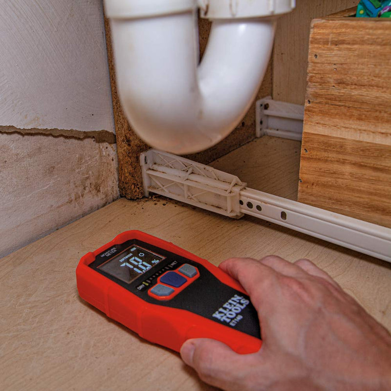 [Australia - AusPower] - Klein Tools ET140 Pinless Moisture Meter for Non-Destructive Moisture Detection in Drywall, Wood, and Masonry; Detects up to 3/4-Inch Below Surface 