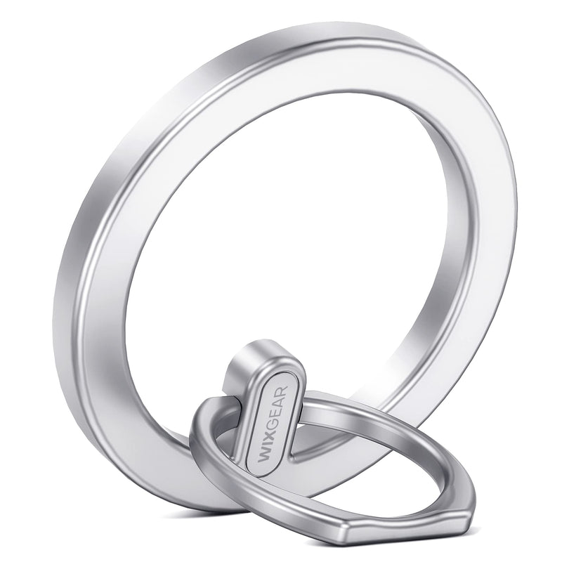 [Australia - AusPower] - WixGear Magnetic Phone Grip, Magnetic Phone Ring Holder with Adjustable Kickstand, Compatible Only with iPhone 13, 12/12 Pro / 12 Pro Max / 12 Mini (Silver) 