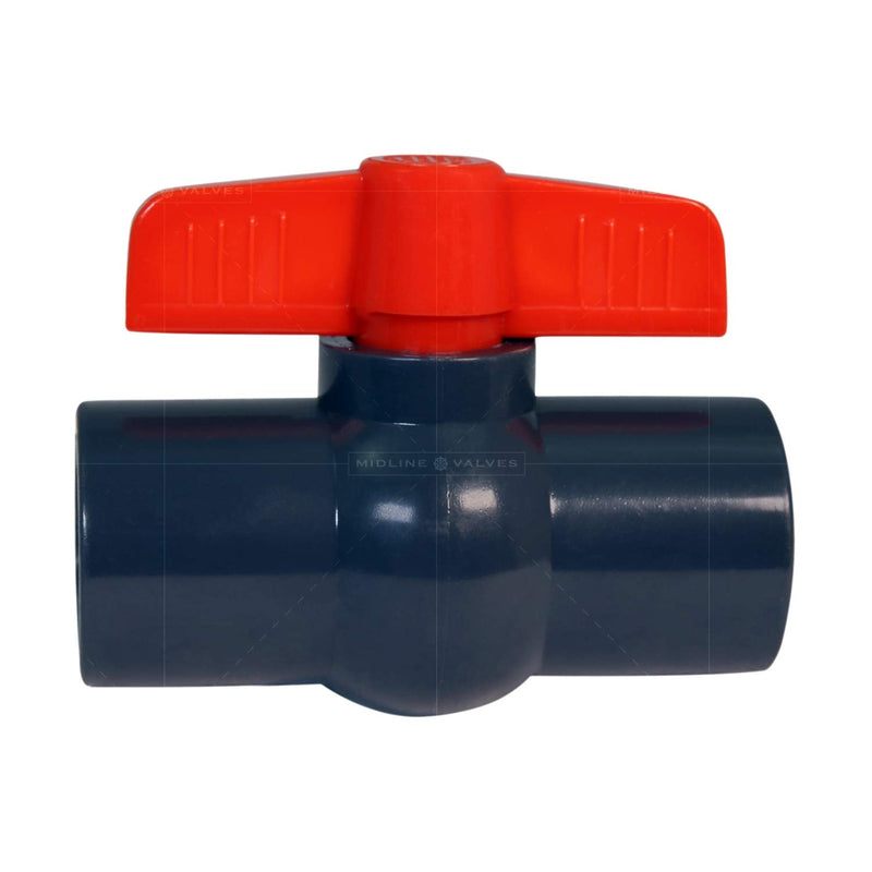 [Australia - AusPower] - Midline Valve PVC Ball Valve with Pink T-Handle for Potable Water Use 1-1/2'' FIP Grey Plastic (492U112) 1-1/2 in. 