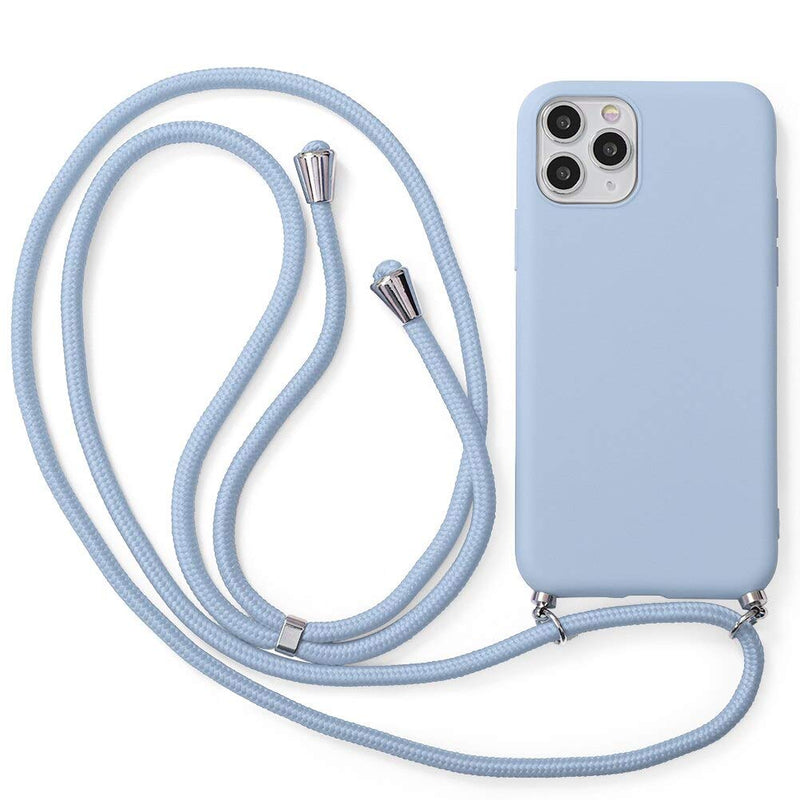 [Australia - AusPower] - Yoedge Crossbody Case for Apple iPhone 13 Pro Max with Neck Cord Strap, Shockproof Blue Soft TPU Silicone Protection Cell Phone Cover with Adjustable Lanyard Compatible with iPhone 13 Pro Max 6.7" A_Light Blue 