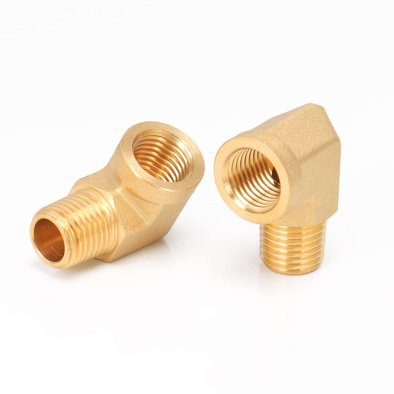 [Australia - AusPower] - BathAce 90 Degree Brass Barstock Street Elbow, Thread-Good Airtightness Heavy Brass Pipe Adapter Fittings, 2 Pack (1/2 NPT Male Pipe to 1/2 NPT Female) 1/2 NPT Male Pipe to 1/2 NPT Female 