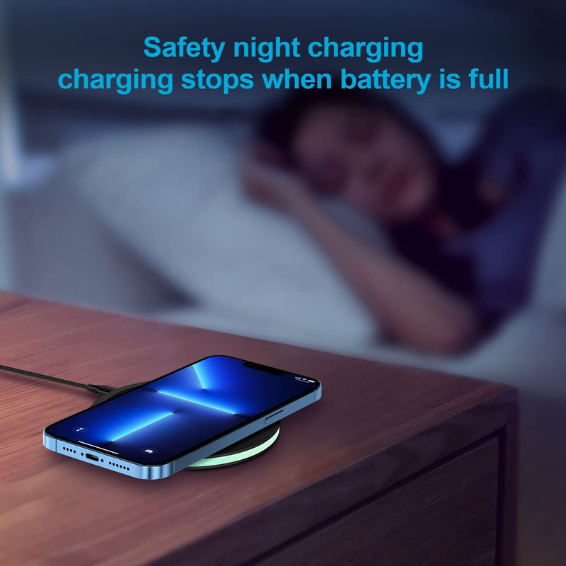 [Australia - AusPower] - 15W Wireless Charger Fast Charging Pad Compatible Samsung Galaxy S23 S22 S21 S20 Ultra 5G FE S10 S9 S8 S7 S6, Note 20 10 9 8, Z Fold4/3/2, Z Flip4, Google Pixel 7 6 Pro 5 4, iPhone 14 13 12 11 Gray black 1Pack 