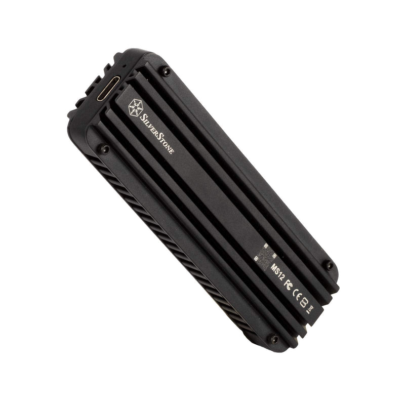 [Australia - AusPower] - Silverstone MS12, 20Gbps SuperSpeed+ USB 3.2 Gen 2x2 Type-C to NVMe M.2 SSD Enclosure, Aluminum, Black, SST-MS12 