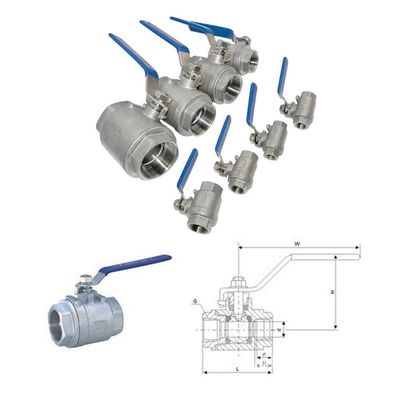 [Australia - AusPower] - Ximimark 3/4" NPT Female 316 Stainless Steel Full Port Ball Valve Vinyl Handle 3/4' 