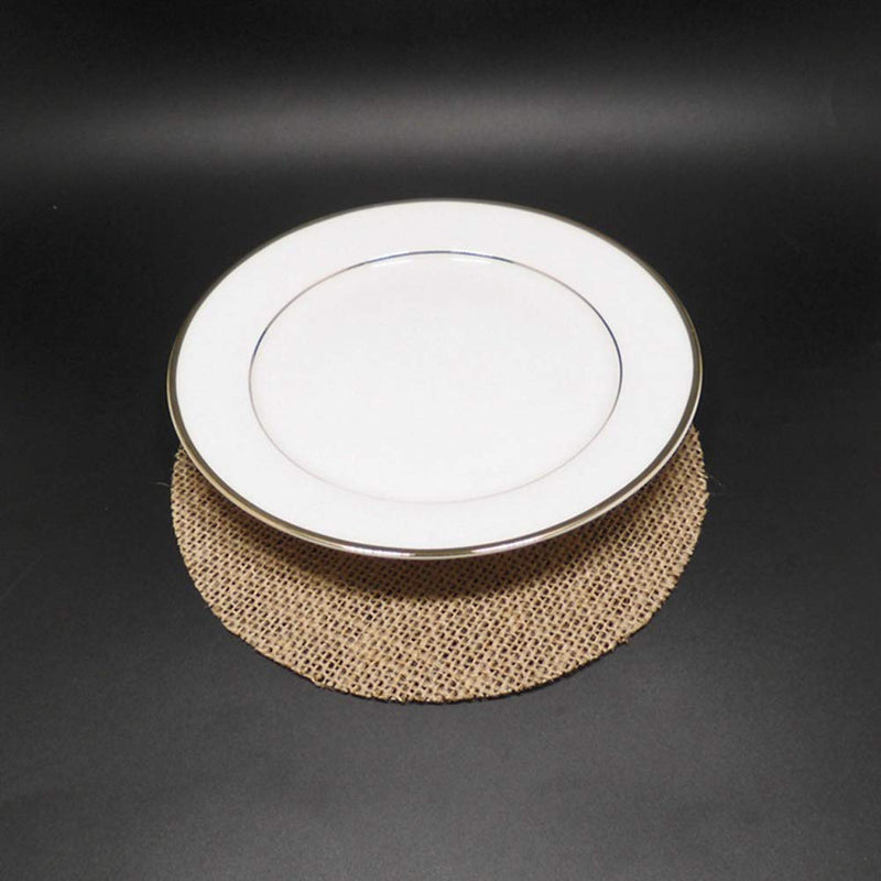 [Australia - AusPower] - 12Pcs Rustic Burlap Linen Doilies Mat Round Placemats Cup Mat Coaster Table Decorations for Wedding Holiday Home Party Dining Table, 6 Iinches 