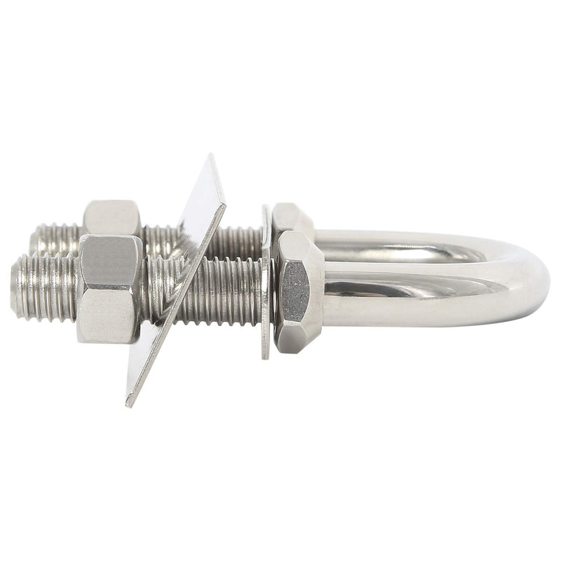 [Australia - AusPower] - NovelBee 2-Pack of Stainless Steel Bow Stern Eye Tie Down U Bolt with Nuts and Washers,Stock Dia.1/2" (Length:4-1/4") Length:4-1/4" 