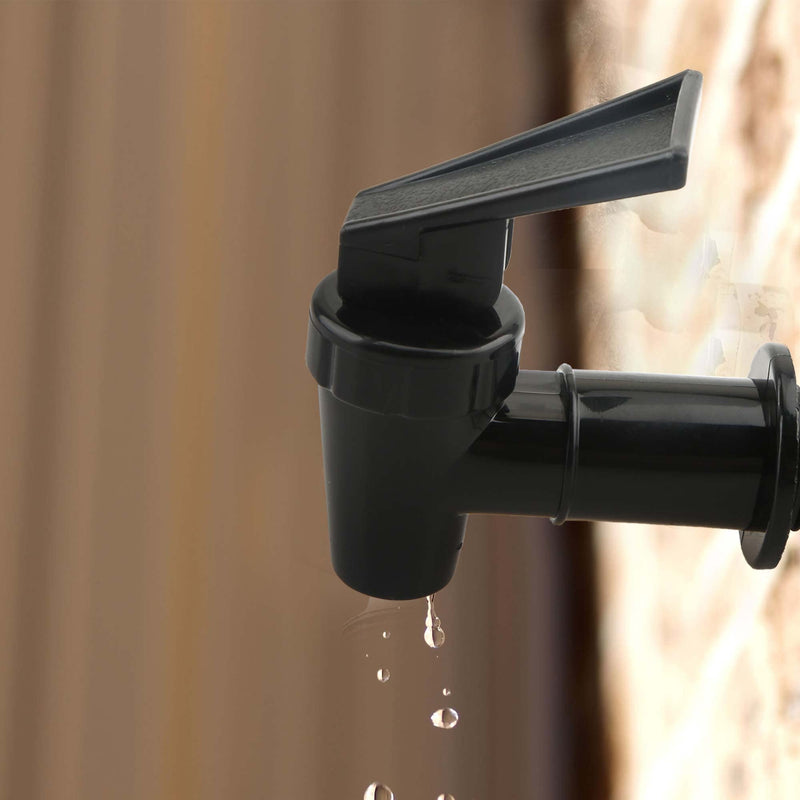 [Australia - AusPower] - Haconba 12 Sets Replacement Cooler Faucet Dispenser Tap Set Reusable BPA Free Plastic Valve Spigot Spout for Water Bucket Bottle Jug Beverage Crock, Black, White 