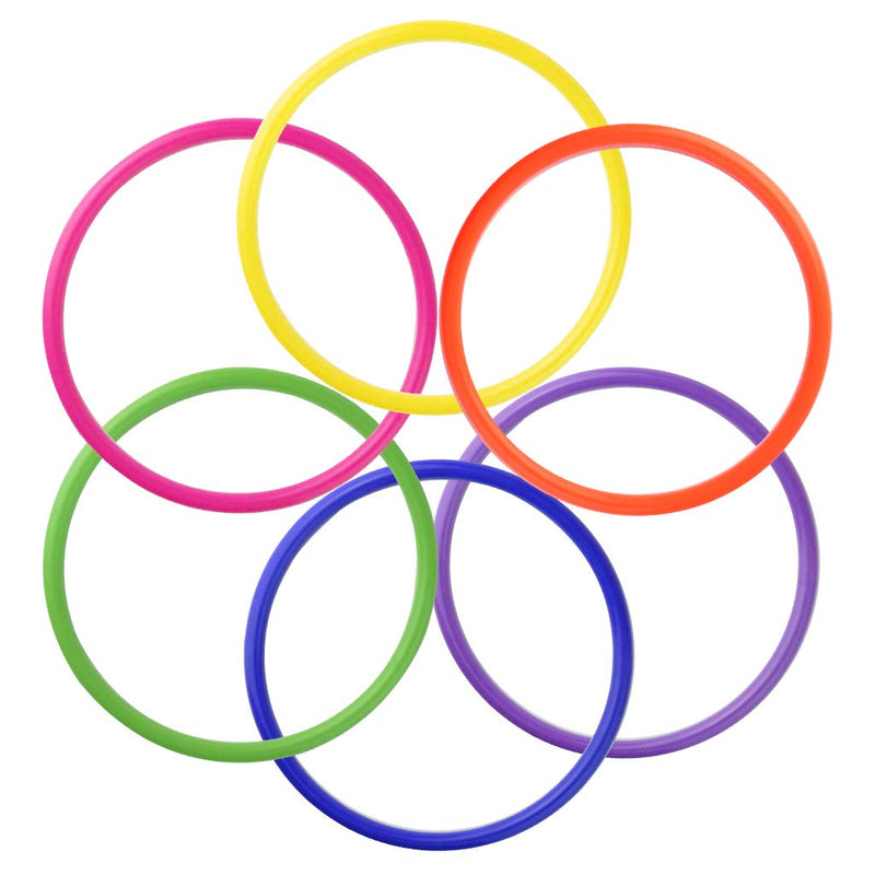[Australia - AusPower] - Topbuti 24 Pcs Multicolor Plastic Toss Rings Kids Ring Toss Game Carnival Rings for Speed and Agility Practice Games, Garden Backyard Outdoor Games, Bridal Shower Game, Game Booth 