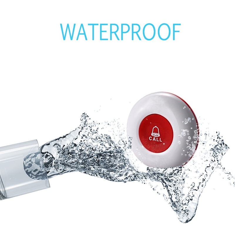 [Australia - AusPower] - CallToU Wireless Call Buttons for Caregiver Pager and Restaurant Calling Pager Waterproof 500+ Feet Operating Range for Elderly/Patient/Disable（Need to Be Paired with Receiver to Work） 2 Portable/Fixed Call Buttons 