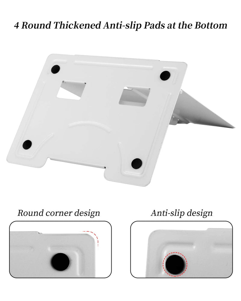 [Australia - AusPower] - Large Book Stand Metal for Reading, Desktop Book Holder Adjustable Document Cookbook Holder Portable Bookstands for Textbooks Tablet Music Books Recipe (White) White 