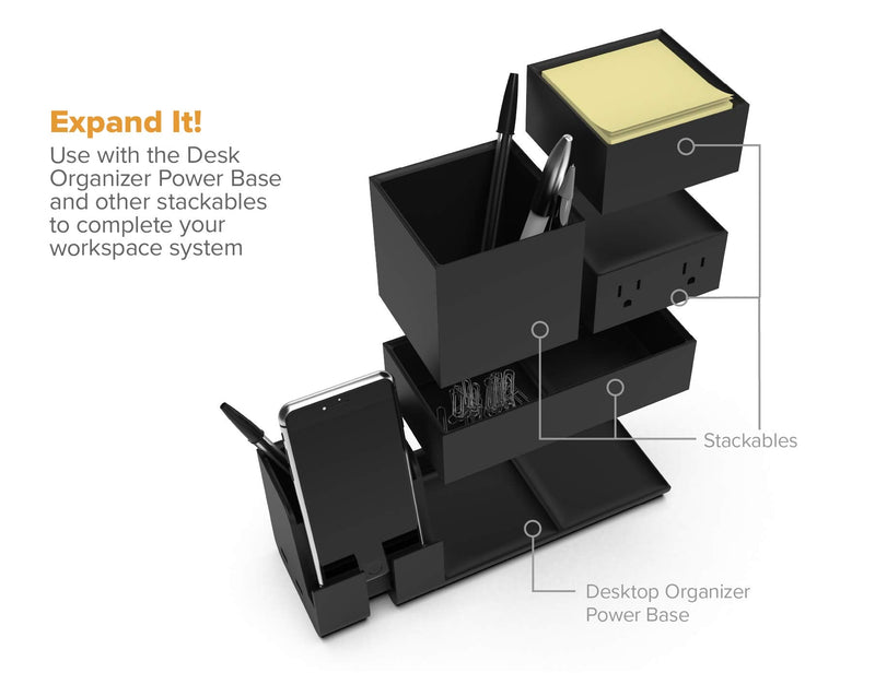 [Australia - AusPower] - Bostitch Office Konnect Pencil Cup Desk Organizer, Pen Cup, 2-Pack, Black Pencil Cup, 2-Pack 