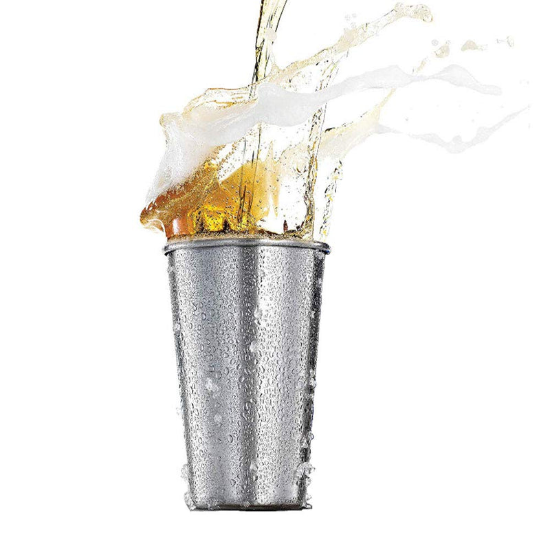 [Australia - AusPower] - KISEER 5 Pack 16 Ounce Stainless Steel Pint Cups Shatterproof Cup Tumblers Unbreakable Metal Drinking Glasses for Bar, Home, Restaurant 