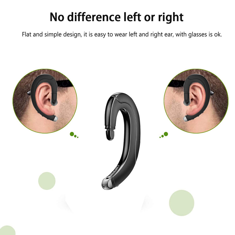 [Australia - AusPower] - Ear Hook Bluetooth Headset V5.0 with Mic, Lightweight Painless Singel Ear Wireless Earphones 5 Hrs Playtime for Android Phones/iPhone X/8/7/6, Non Bone Conduction Headphone with Ear Plug 