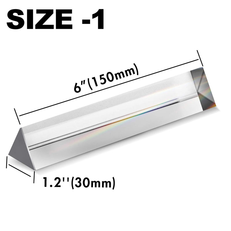 [Australia - AusPower] - Young4us 2 Pack 6-inch Crystal Optical Glass Triangular Prism for Photography, Kids, Science, Teaching Light Spectrum, Physics and Taking Photos Pictures (Set of 2, 150mm) 