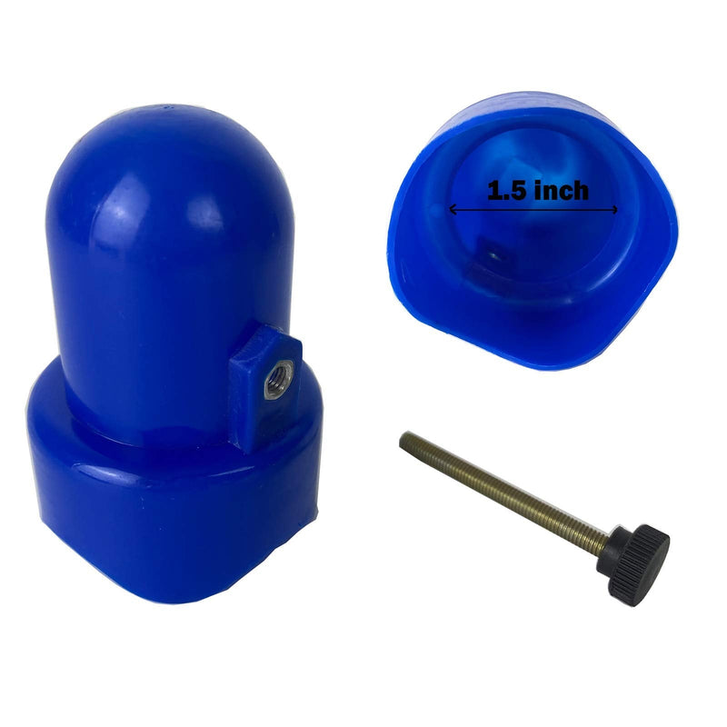 [Australia - AusPower] - MSSVIGING Large Trampoline Enclosure Pole Caps with Screw-in Bolts, Only Fit for Pole 1.5 Inch Diameter, 6 Piece, Blue 