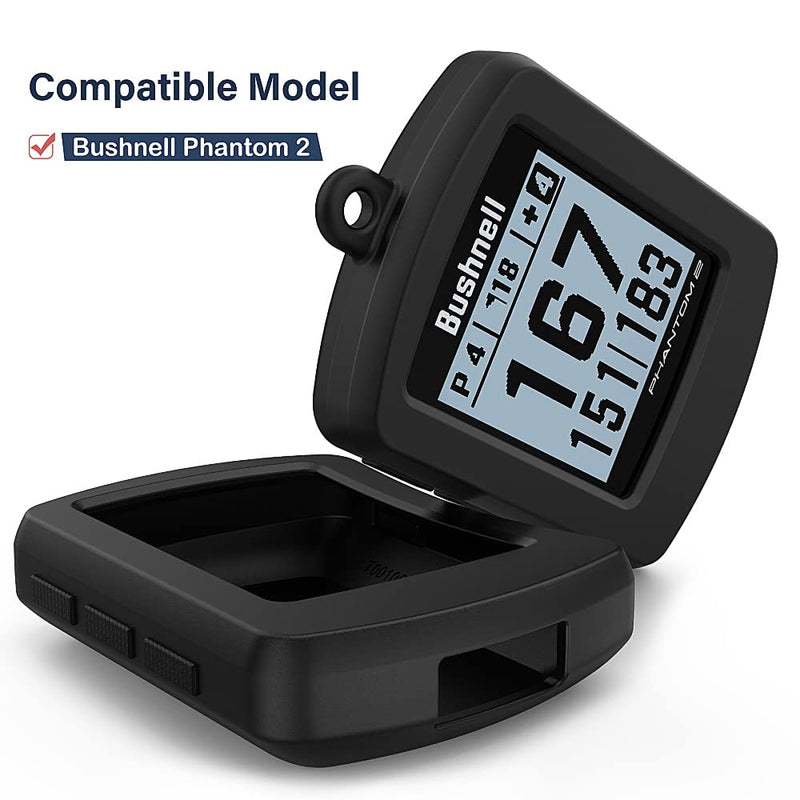 [Australia - AusPower] - TUSITA Case Compatible with Bushnell Phantom 2 - Silicone Protective Cover - Handheld Golf GPS Navigator Accessories(Black) Black 
