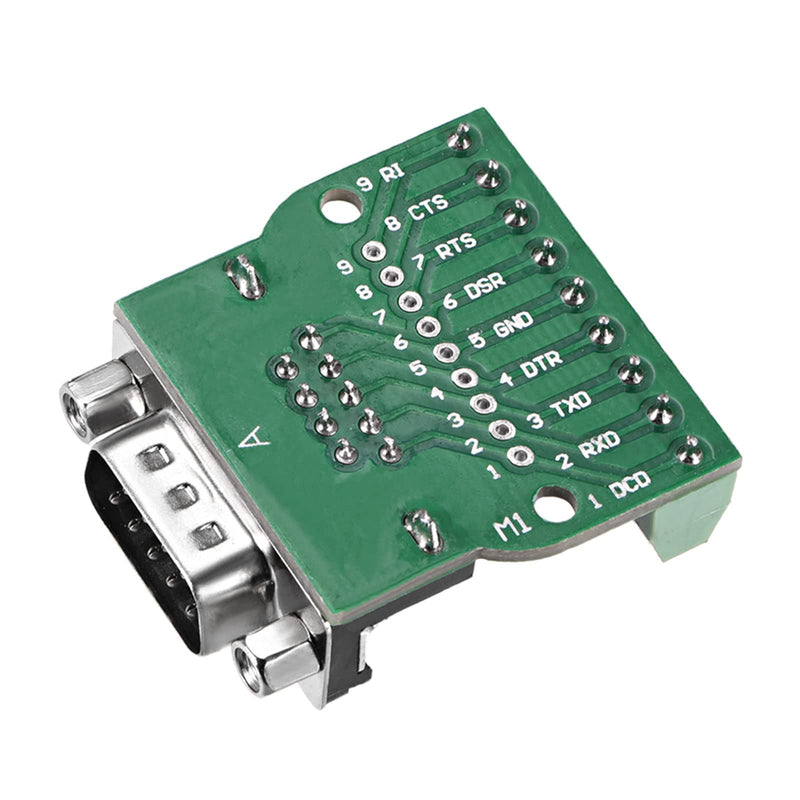 [Australia - AusPower] - MECCANIXITY D-sub DB9 9 Pin 2 Row Male Plug and Female Socket Board Connector RS232 Serial Port Solderless Terminal Block Adapter 1 Set 