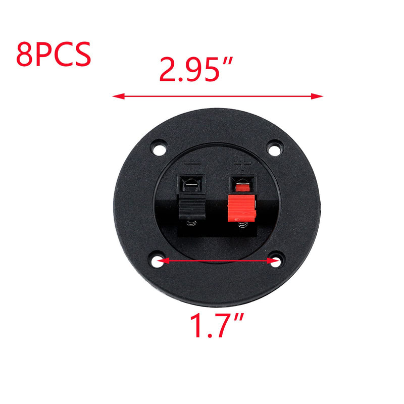 [Australia - AusPower] - T Tulead Speaker Box Terminal Cups Round Stereo Cup Connectors 2 Positions 2.95-Inch Binding Post Cable Terminal Cup Pack of 8 