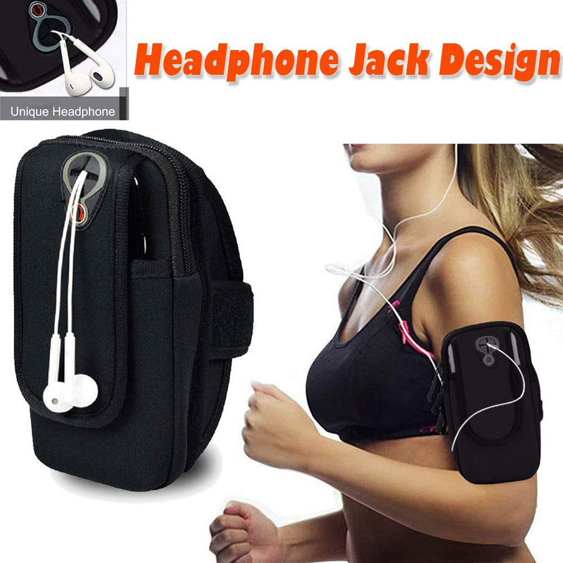 [Australia - AusPower] - MOVOYEE Armband for Phone Running Armband,Cell Phone Holder Case for iPhone 11 12 13 Pro Max XS X XR 8 7 6 Plus SE/Samsung Galaxy/Key,Waterproof Black Arm Band Fit Sport/Exercise/Workout Pouch Sleeve 01-Arm Bag Black 