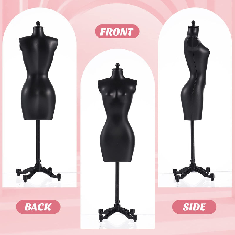 [Australia - AusPower] - EXCEART 6PCS Doll Dress Form Tiny Doll Dress Body Manikin with Base Stand Garment Skirt Display Support Female Mannequin Torso for Children Kids 