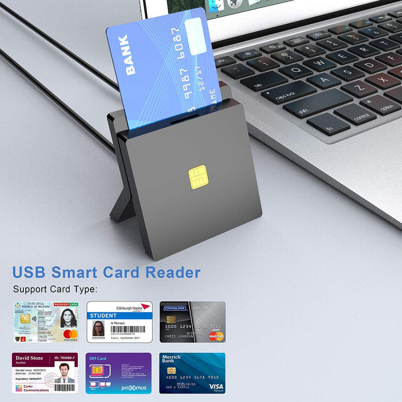 [Australia - AusPower] - CAC Reader, CAC Card Reader Military, DOD Military USB Common Access CAC Smart Card/SIM Reader, Compatible with Windows, Mac OS and Linux 