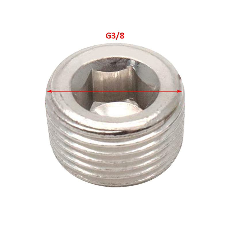 [Australia - AusPower] - Sydien 20pcs G3/8 Male Thread Internal Hex Drive Countersunk Plug Stainless Steel Pipe Fittings 