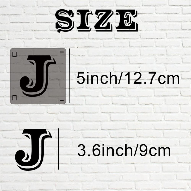 [Australia - AusPower] - 5 Inch Letter Stencils Alphabet Stencils for Painting on Wood,Stencil Letters Numbers Drawing Templates for Wood Wall Signs Porch Fabric Journal 5inch 