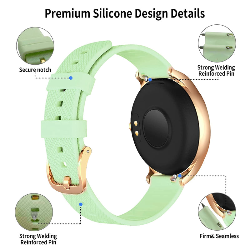 [Australia - AusPower] - Smart Watch Band for Women Compatible with Efolen WatchBand Accessory Colourful Silicone Quick Release Replacement Strap Soft and Durable 18mm Wristband for Efolen YO1 Smartwatch(Light Green) 