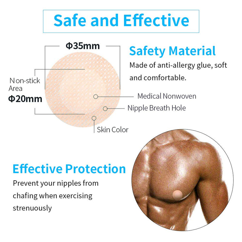 [Australia - AusPower] - 2XK-NOV 50 Pairs Disposable Nipple Covers for Men 3.5cm Anti-Chafing Areola Cover Stickers for Runners Ultra Marathon Running Gear 