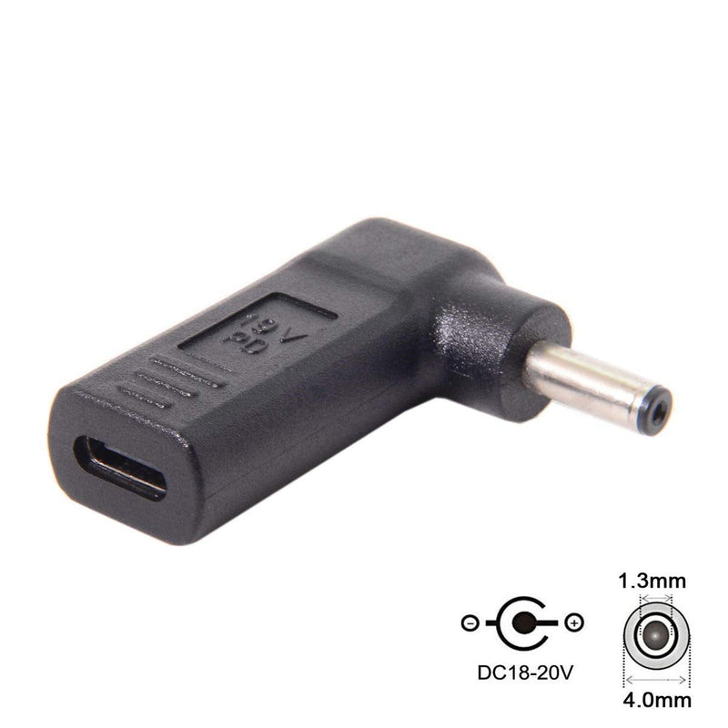 [Australia - AusPower] - Cablecc USB 3.1 Type C USB-C to DC 19V Adapter PD Emulator Trigger 90 Degree Angled (4.0x1.3mm) DC4.0x1.3mm 