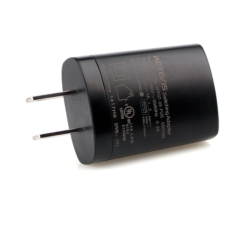 [Australia - AusPower] - Retevis H-777 Charger Adapter 5V 1A USB Adapter Charger for Retevis H-777 RT19 RT7 RT16 RT68 H777S RT49 RT18 RT27 RT17 RT21V RT47 RB26 RT-5R RT76P Walkie Talkie Retekess V-112 V-115 FM Radio (1 Pack) 