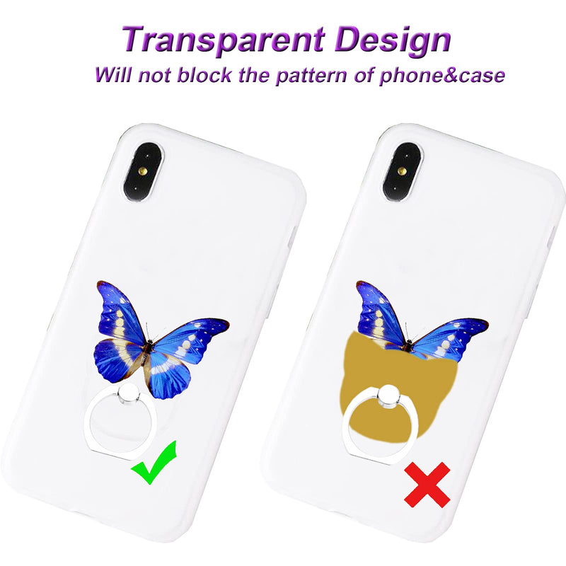 [Australia - AusPower] - TACOMEGE Clear Phone Ring Cat Grips Holder for iPhone Samsung, Kitty Ear Finger Ring Stand for Cell Phone Tablet Cases 