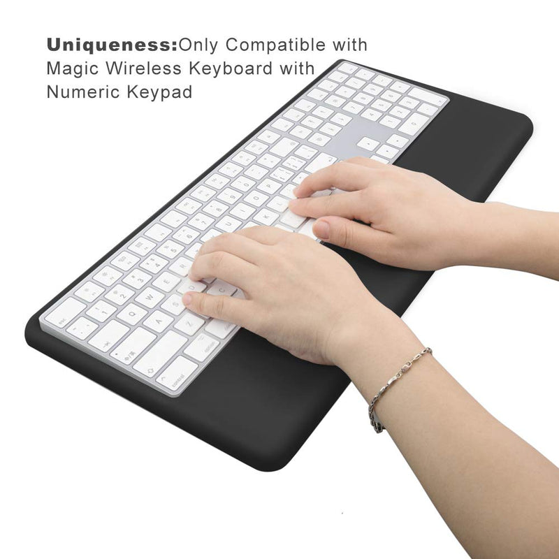 [Australia - AusPower] - Magic Keyboard Wrist Rest Ergonomic Keyboard Stand Compatible with Wireless Magic Keyboard 2 with Numeric Keypad (Black Silicone) 