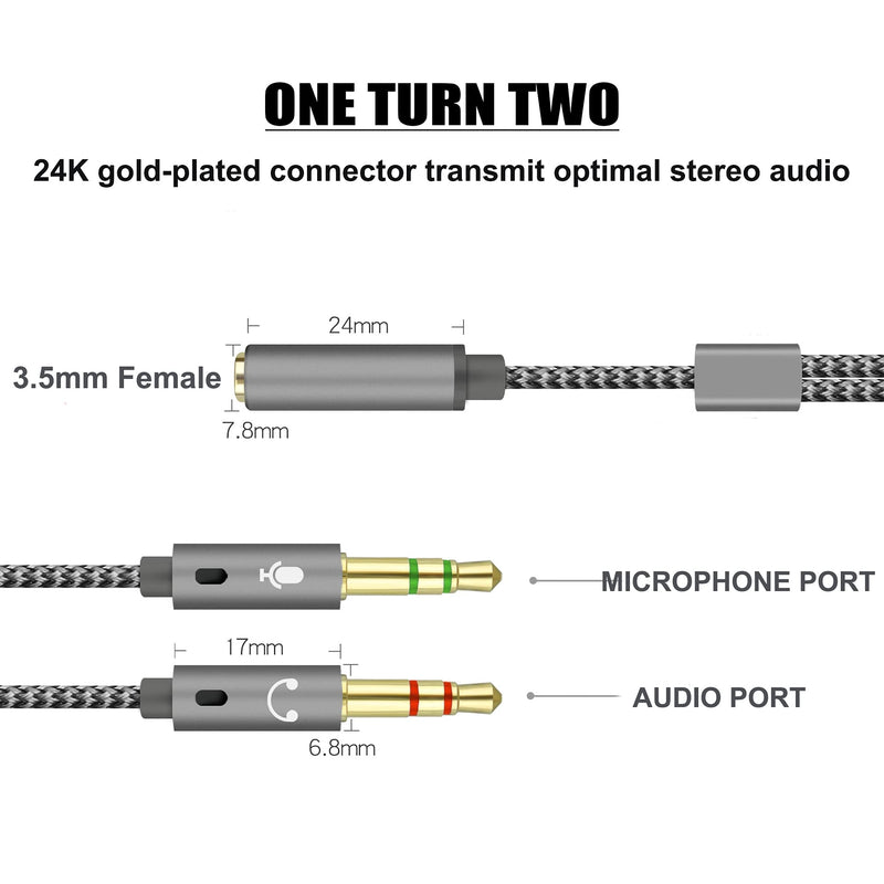 [Australia - AusPower] - PENGSHENG (3 Pack) 2 in 1 3.5mm Headphone Splitter Adapter, Female to Male & Headset Adapter (Microphone + Audio) Stereo Jack Y Cable Suitable for PS4,PS5,Nintendo Switch,Phone,Laptop 