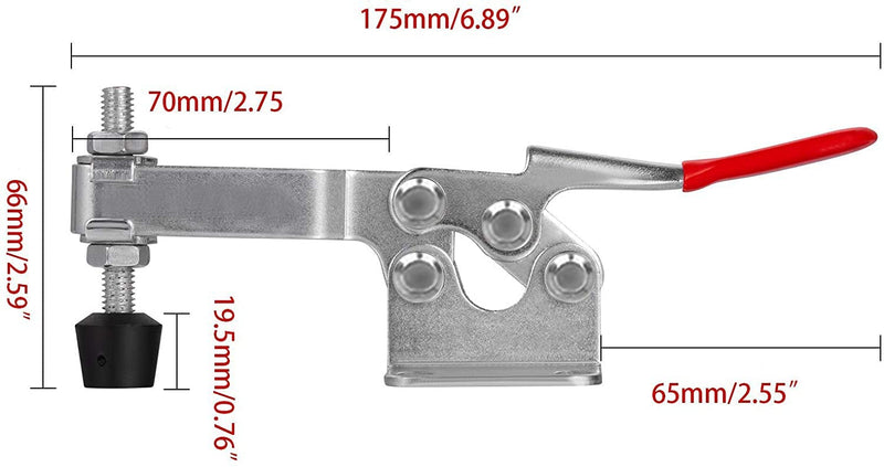 [Australia - AusPower] - Accessbuy Toggle Clamp 225D 500Lbs Holding Capacity Heavy Duty Large Hold Down Clamp Quick-Release Horizontal Clamp（2Pack) 225D(2Pack) 