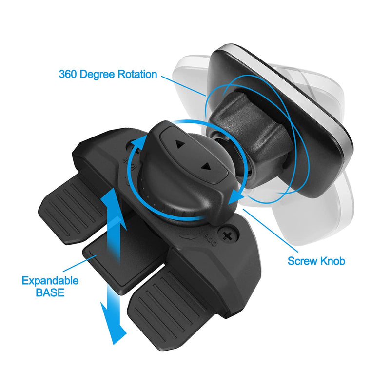 [Australia - AusPower] - CD Slot Magnetic Phone Car Mount, volport Universal 360 Magnet CD Player Mount Cell Phone Holder for Any Cell Phone, Mini Tablets, GPS, iPhone 13 12 11 Pro Max Mini Series, Samsung Galaxy, etc. 