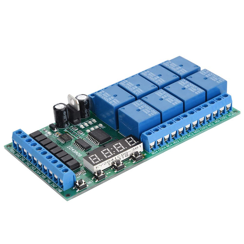 [Australia - AusPower] - Multifunction Time Relay, DC 12V 8CH LED Multifunction Digital Delay Time Cycle Timing Relay Switch Module 