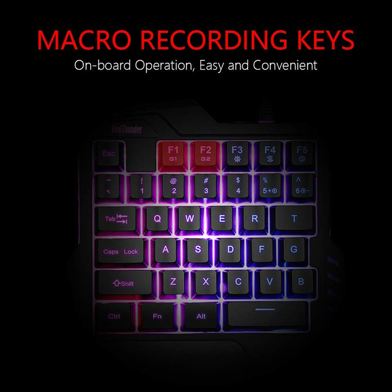 [Australia - AusPower] - RedThunder One Handed Gaming Keyboard RGB Backlit 35 Keys Portable Mini Gaming Keypad Ergonomic Game Controller for PC Gamer 