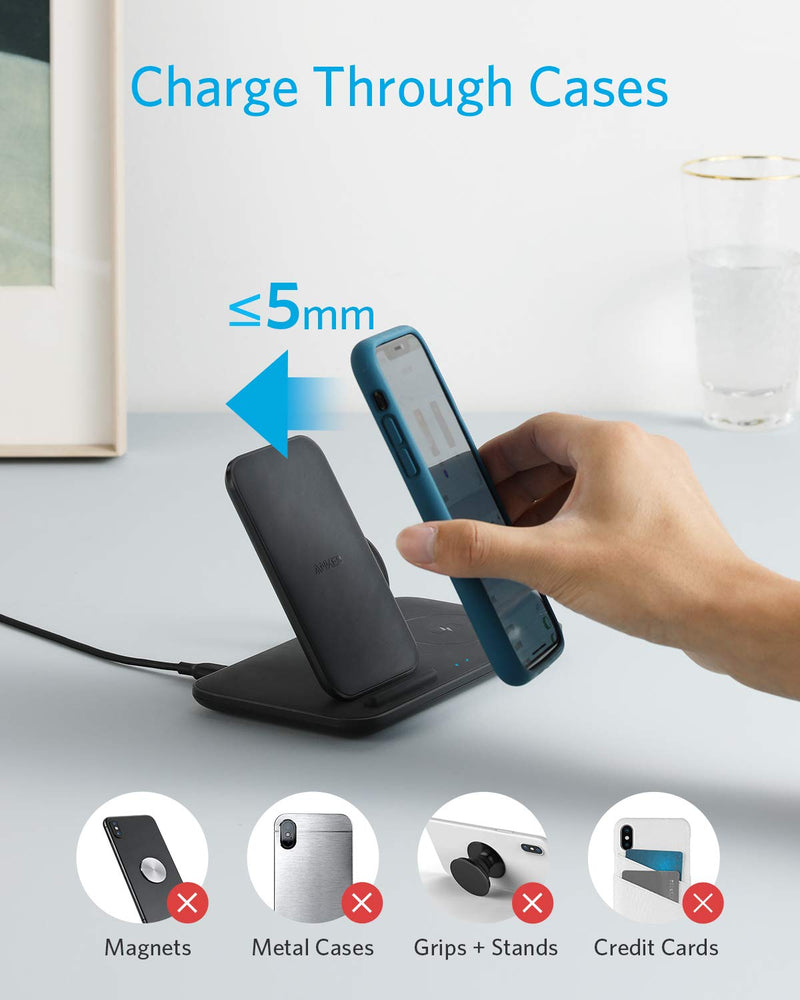 [Australia - AusPower] - Anker Wireless Charging Station with Power Adapter for Apple Products, PowerWave 3 in 1 Qi-Certified Stand for Apple Watch, iPhone 13, 13 Mini, 13 Pro, AirPods Pro (Watch Charging Cable Not Included) 