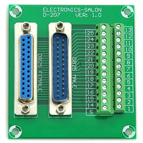 [Australia - AusPower] - Electronics-Salon D-SUB DB25 Male/Female Header Breakout Board, DSUB Terminal Block, Connector. 