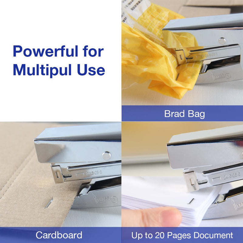 [Australia - AusPower] - Stapler Heavy Duty with 1000 Staples and Staples Remover Set 20 Sheets Desktop Office Work Student Teacher Large Capacity No Jam Professional Standard 24/6 Metal 